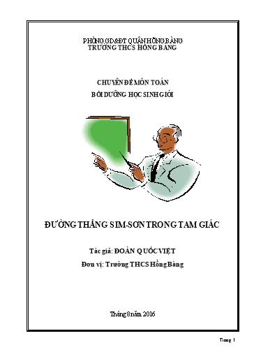 Chuyên đề môn Toán Đường thẳng Sim-sơn trong tam giác - Đoàn Quốc Việt