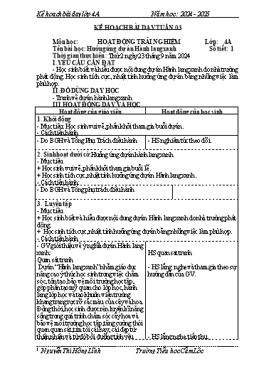 Kế hoạch bài dạy môn Toán + Tiếng Việt 4 - Tuần 3 - Năm học 2024-2025 - Nguyễn Thị Hồng Linh