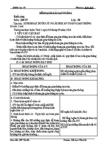 Kế hoạch bài dạy môn Toán + Tiếng Việt 5 - Tuần 2 - Năm học 2024-2025 - Hồ Văn Hà