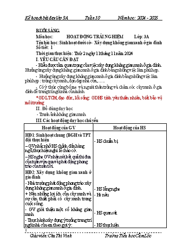 Kế hoạch bài dạy Tiếng Việt + Toán 3 - Tuần 10 - Năm học 2024-2025 - Chu Thị Vinh