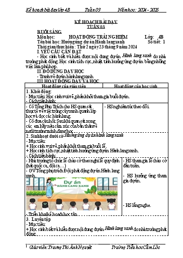 Kế hoạch bài dạy Tiếng Việt + Toán 4 - Tuần 3 - Năm học 2024-2025 - Trương Thị Ánh Nguyệt