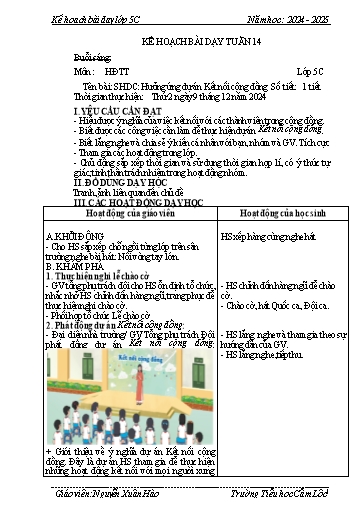 Kế hoạch bài dạy Toán + Tiếng Việt 5 - Tuần 14 - Năm học 2024-2025 - Nguyễn Xuân Hào