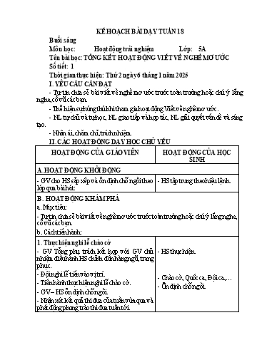 Kế hoạch bài dạy Toán + Tiếng Việt 5 - Tuần 18 - Năm học 2024-2025 - Trường Tiểu học Cẩm Lộc