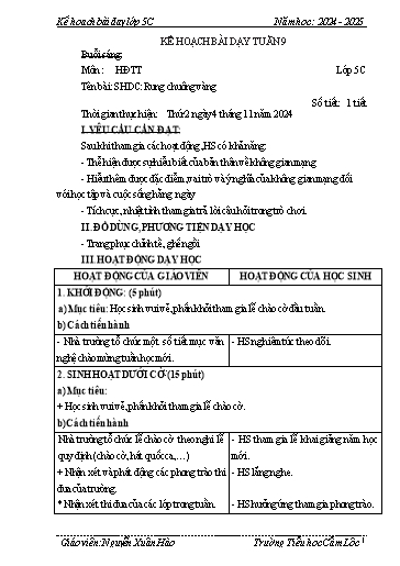 Kế hoạch bài dạy Toán + Tiếng Việt 5 - Tuần 9 - Năm học 2024-2025 - Nguyễn Xuân Hào