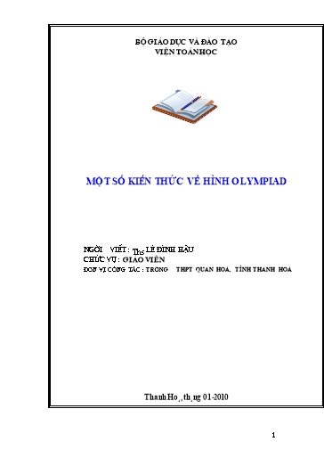 Tài liệu Một số kiến thức về hình Olympiad - Lê Đình Hậu